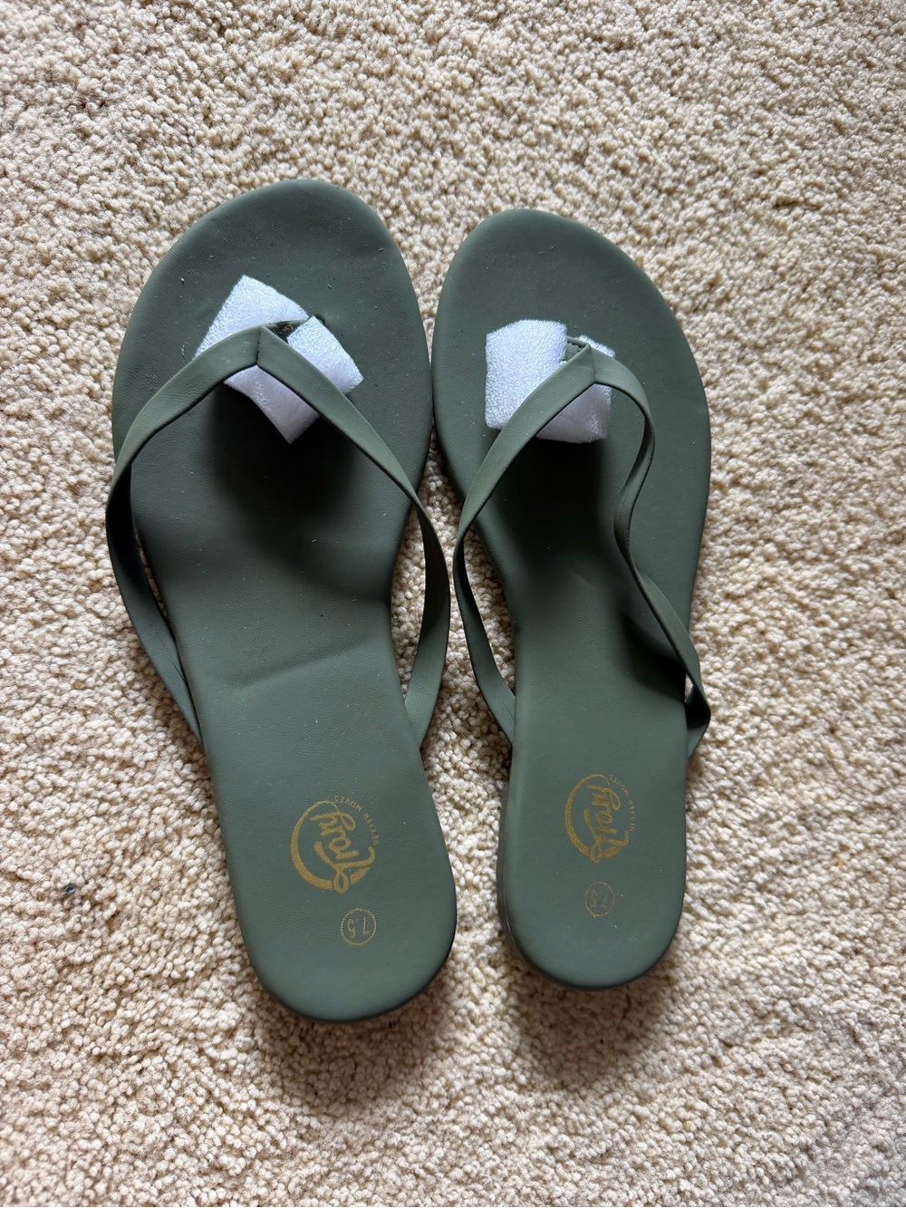 Women's Olive Green Flip Flop Sandals